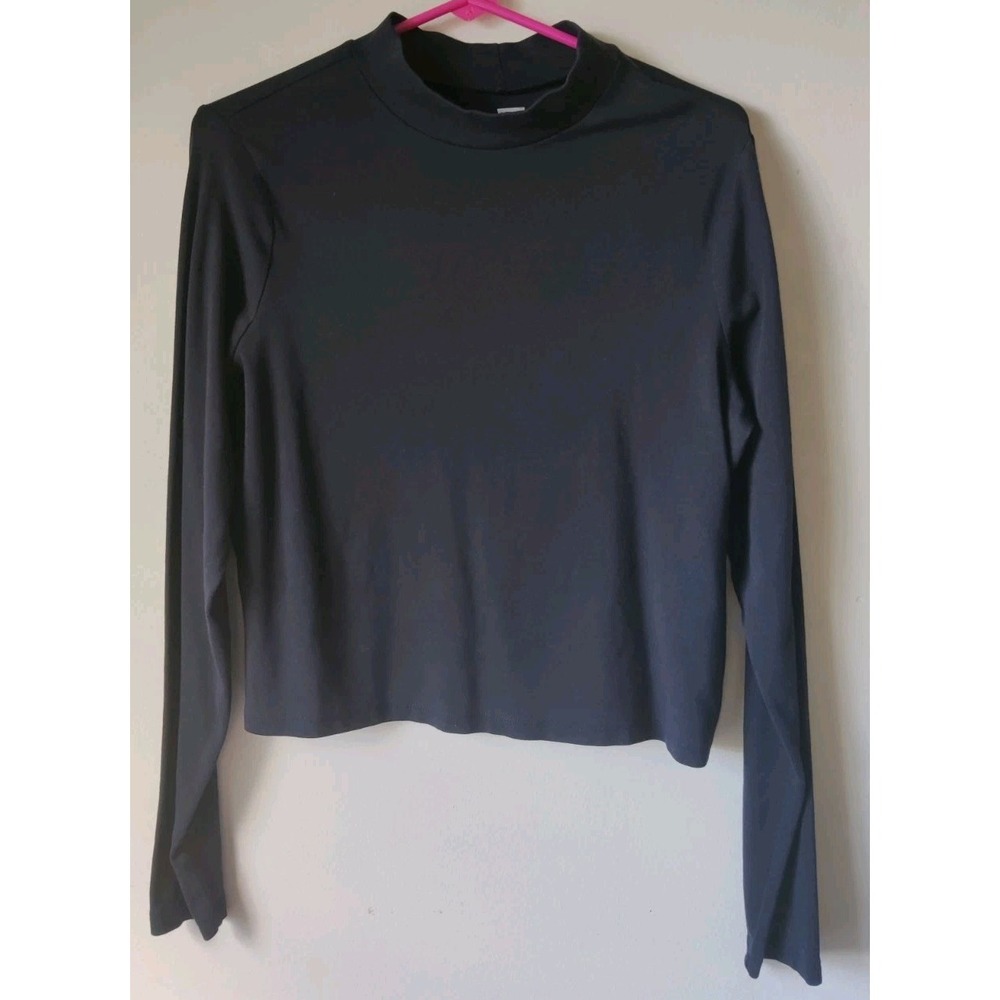Levi's Women's Effortless Long Sleeve T-Shirt Black Cotton Blend Size XL‎